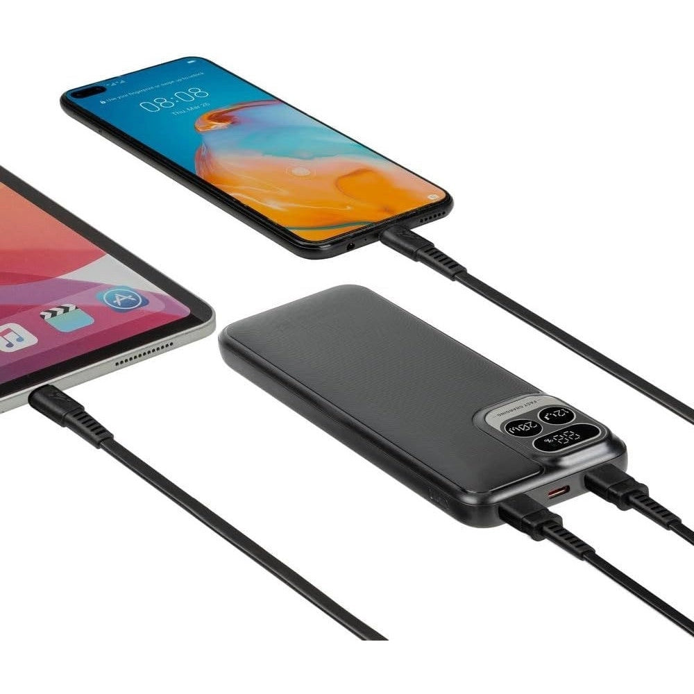Trade Shop - Power Bank A Ricarica Rapida 15000mah 66w Con Display Led Digitale 4 Cavi Integrati Q-cd554 -