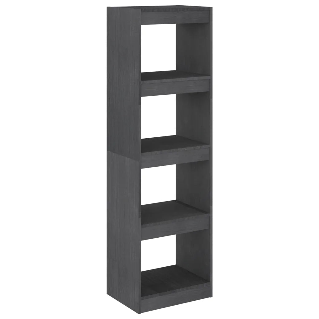 Libreria Divisorio-Scaffale per Libri-Mobile di Stoccaggio Grigio 40x30x135,5 cm Legno Massello di Pino