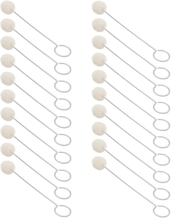 Set di pennelli in setole di lana in metallo multifunzionali per verniciare - 30 pezzi - manico - applicatore di vernice DIY - diametro 2 cm, lunghezza 12,5/15 cm