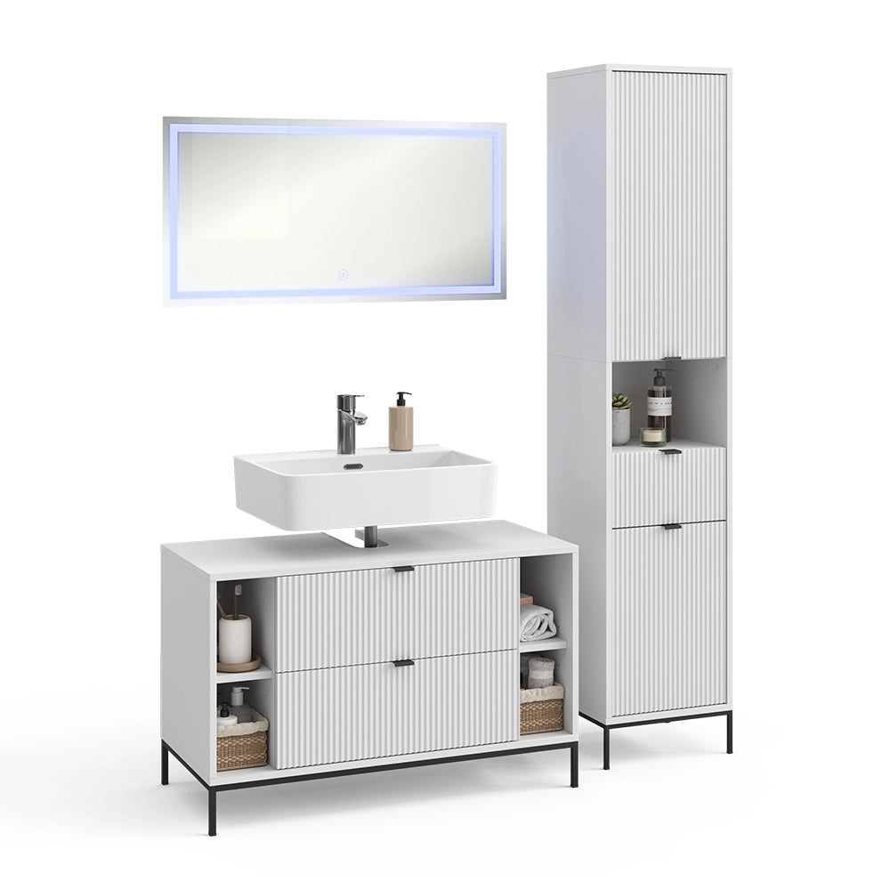 Vicco Set di mobili da bagno Bianco 3 parti
