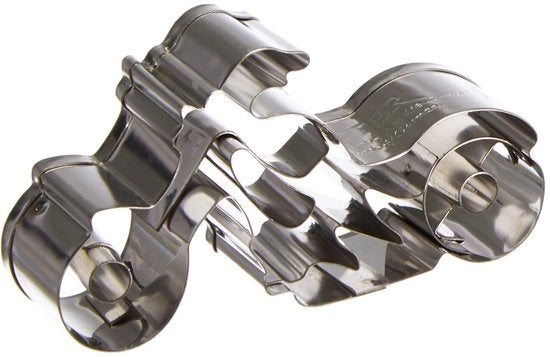 Forma biscotti, motocicletta in acciaio inossidabile, 7 cm, argento