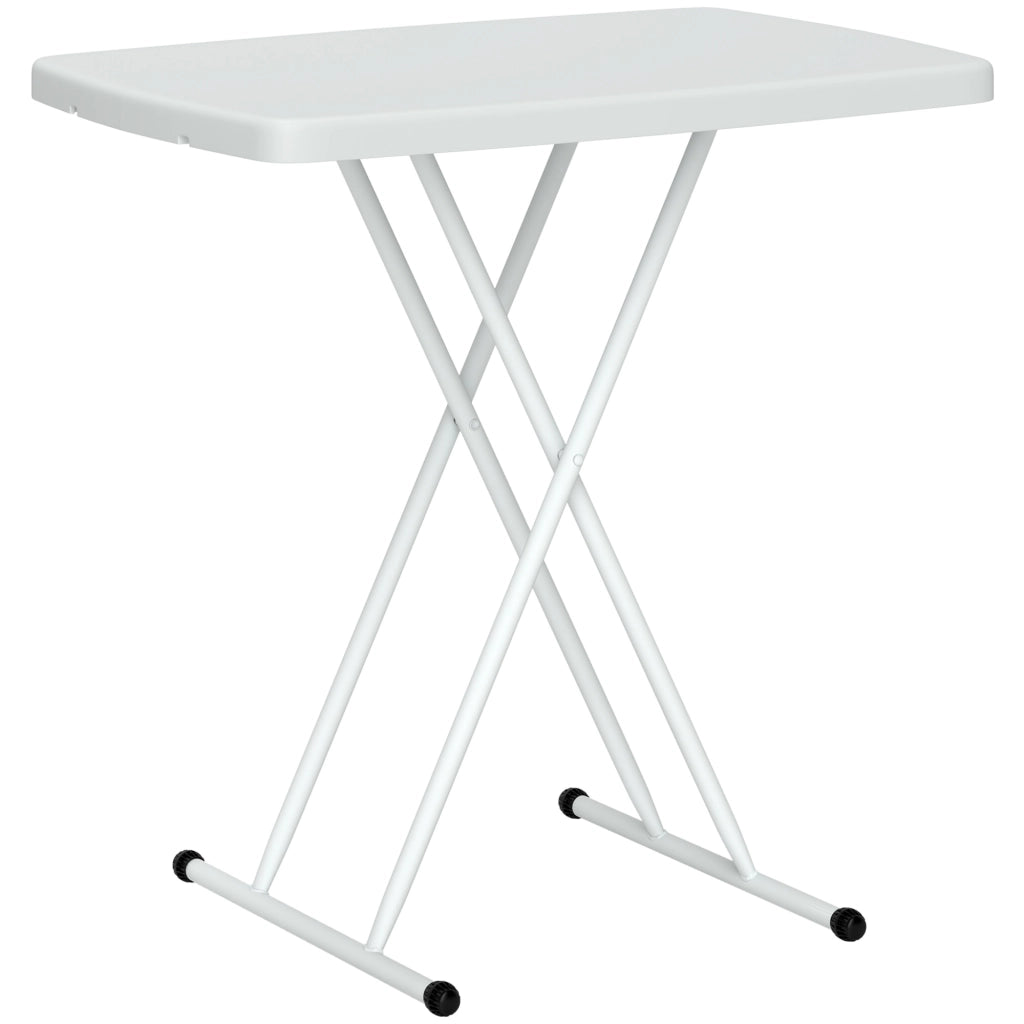 Tavolino da Caff¨¨ Pieghevole Regolabile in Altezza ¨C MINIMAL ¨C Plastica Bianco 76x50x74 cm