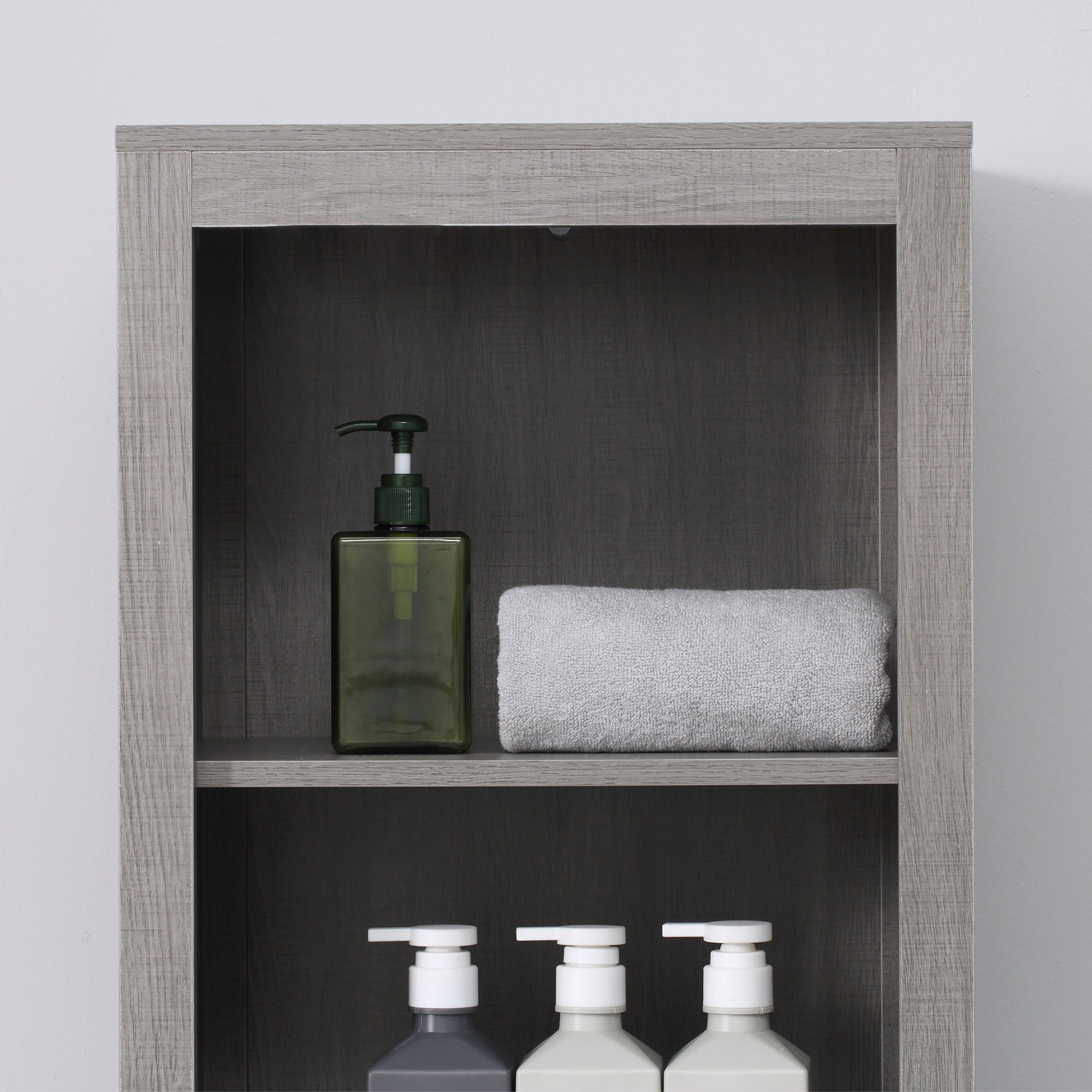 Mobile a Colonna per Bagno 42x30x170 cm in Truciolato Grigio