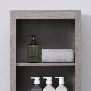 Mobile a Colonna per Bagno 42x30x170 cm in Truciolato Grigio