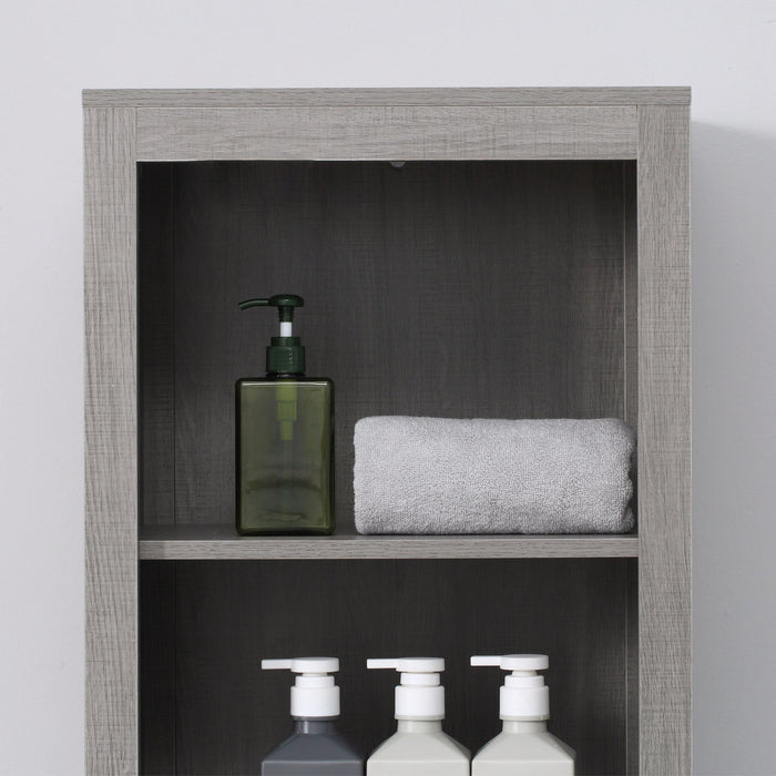 Mobile a Colonna per Bagno 42x30x170 cm in Truciolato Grigio