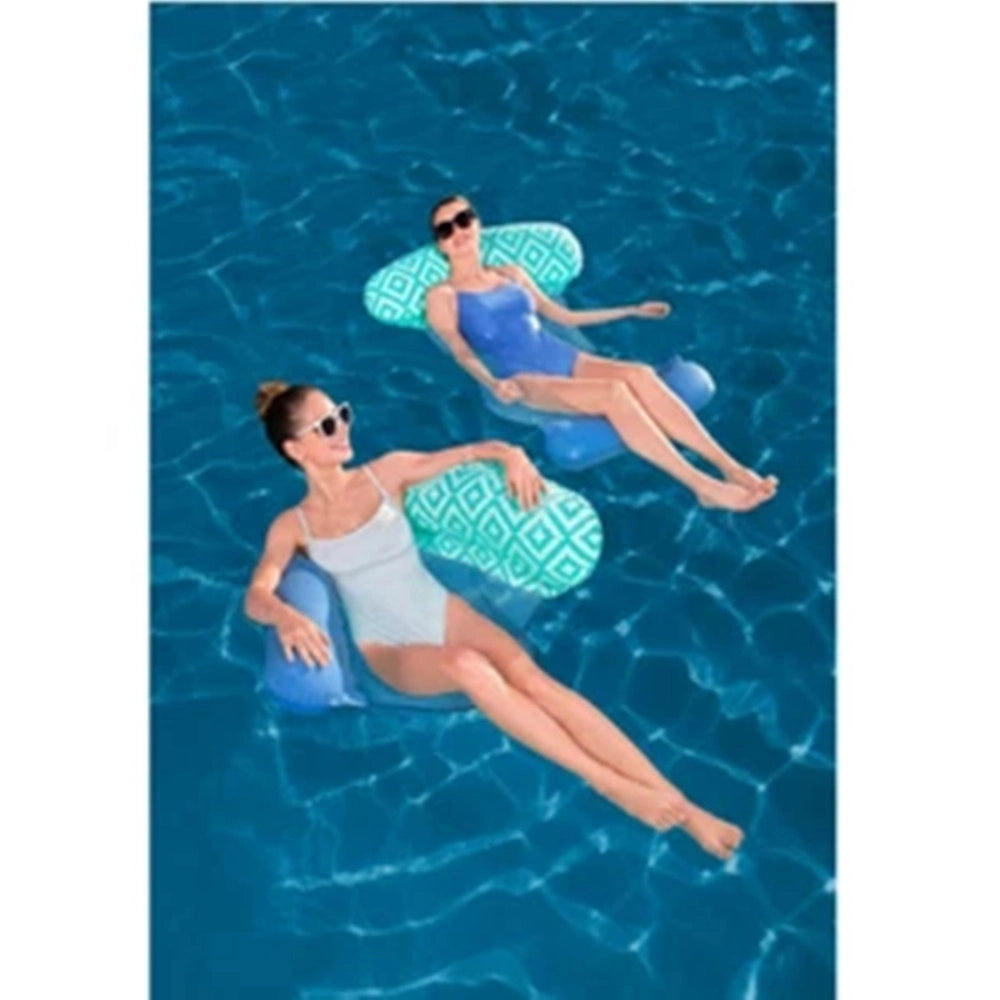 Trade Shop - Materassino Luxury Con Rete Gonfiabile 145 X 87 Cm Per Piscina Mare Estate 43555 -