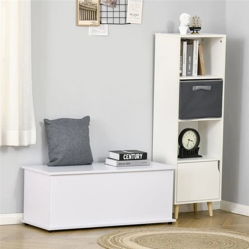 PANCA CONTENITORE MULTIUSO CON COPERCHIO APRIBILE 100X40X40 CM BIANCO