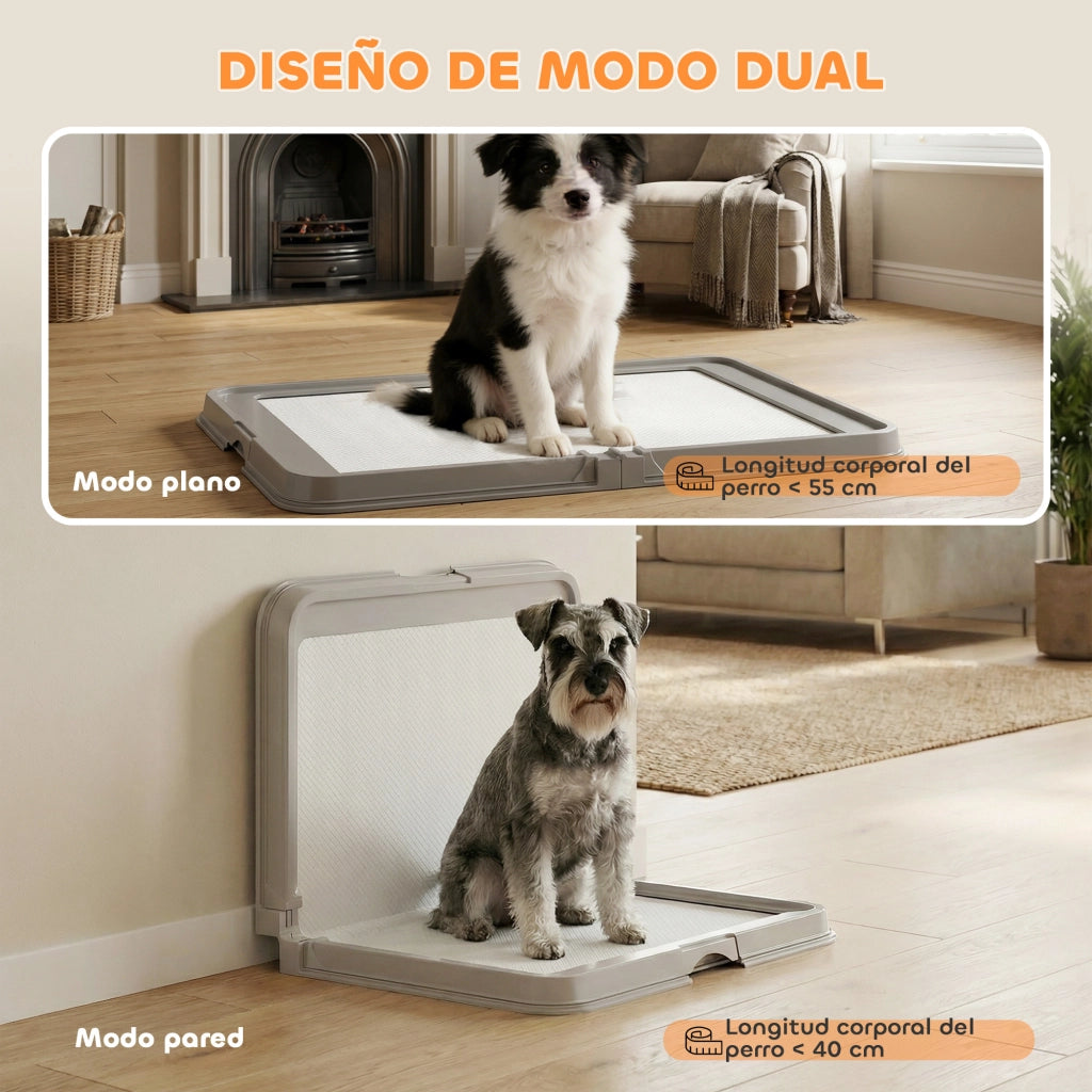 Vassoio Sanitario per Cani Pieghevole con 3 Cuscinetti ¨C zephmum ¨C Grigio 86x62 cm