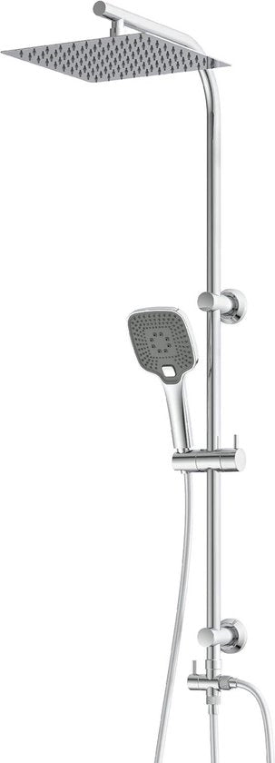 Doucheset 2-in-1 con doccia a pioggia in acciaio inossidabile da 300 x 300 mm - doccia manuale - installabile posteriormente