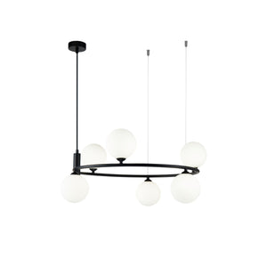 Lampada pendente Modern in Metallo Ring Nero