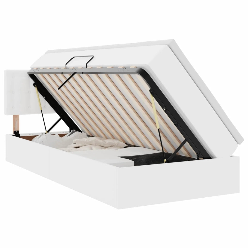 Letto con contenitore e LED con led Bianco Puro 100 x 200 cm