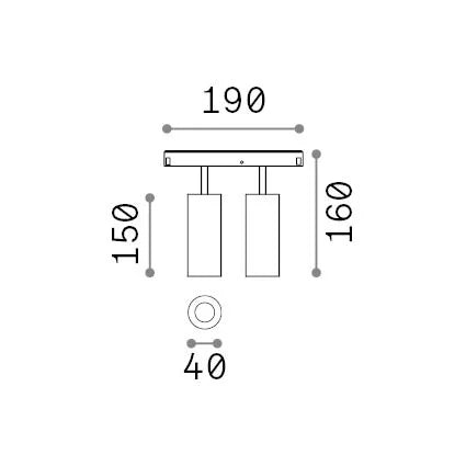 Faretto A Binario Ego Spot Double 24W Ip20 Nero