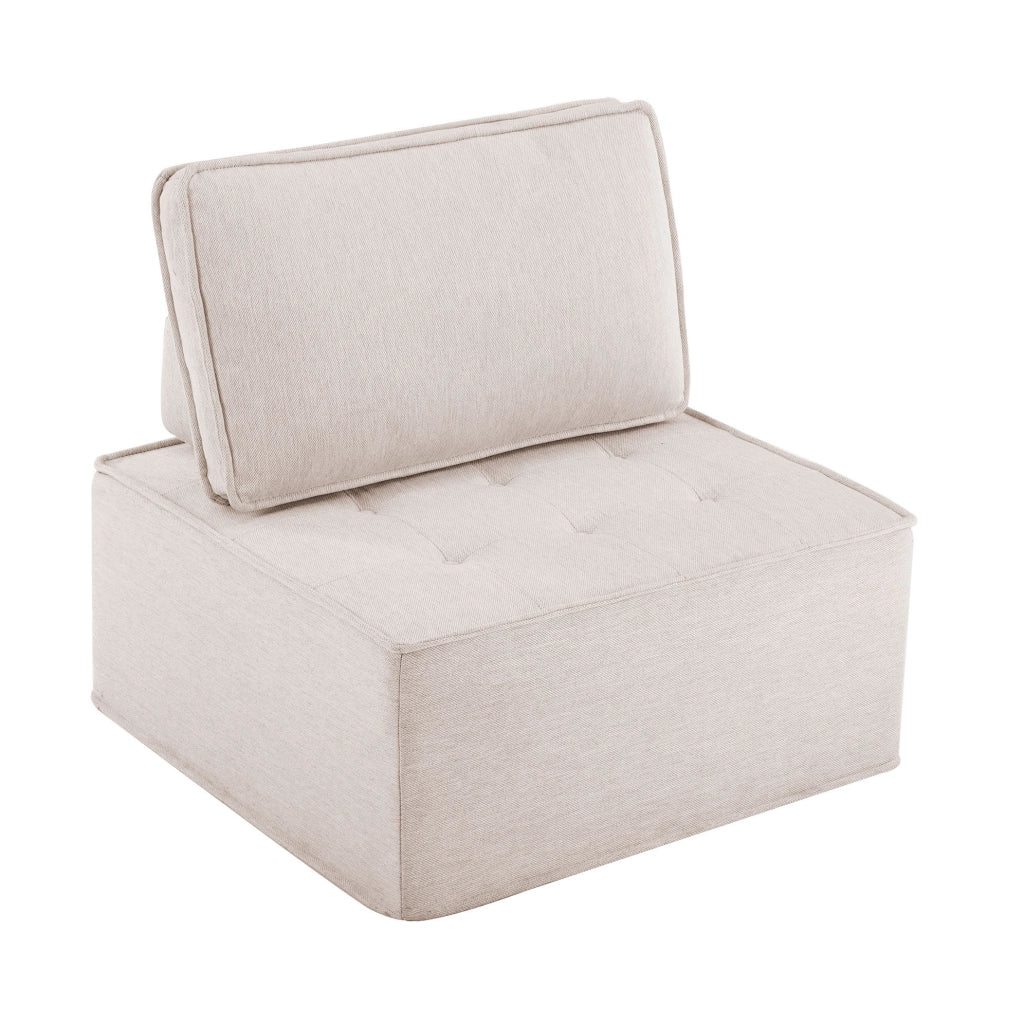 Divano relax modulare compatto in lino beige
