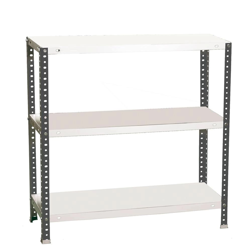 Scaffale in metallo Simon Rack con viti colore antracite/bianco 3 ripiani 900x900x300 mm Made in Spain