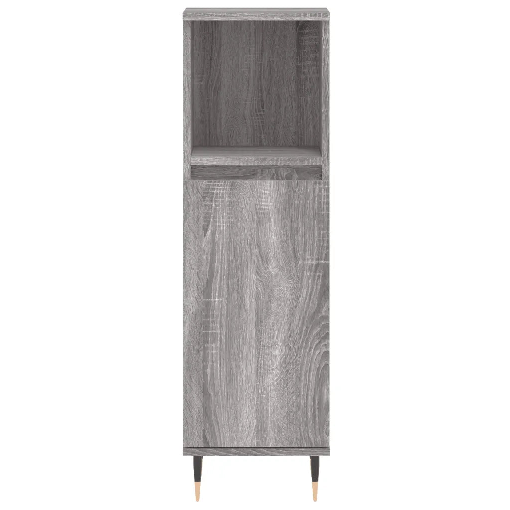 Set Mobili da Bagno | Armadio da bagno 3 pz Grigio Sonoma in Legno Multistrato