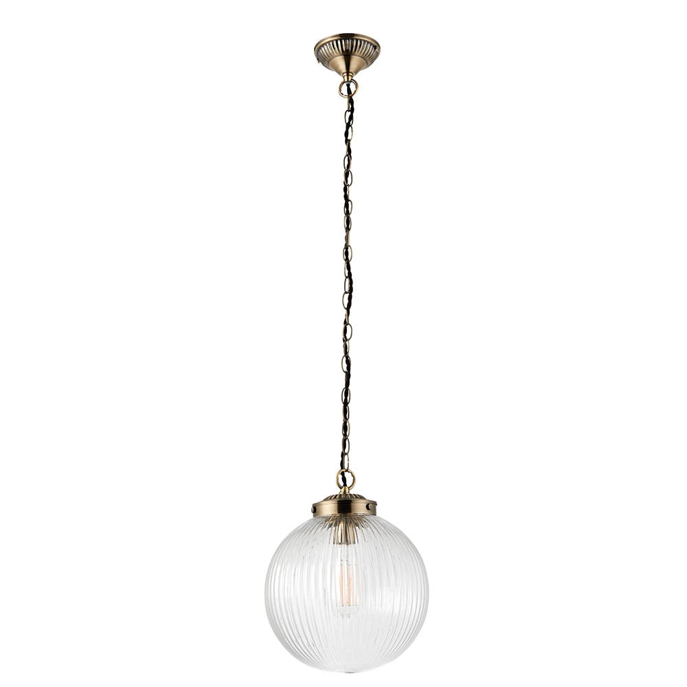 Lampada a sospensione vintage ottone globo Ø25 E27