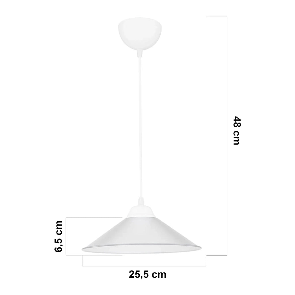 Lampadario lampada a sospensione plastica altezza 48 cm attacco E27 bianco/trasparente 03_0007498