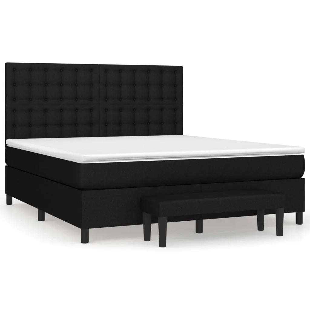 Giroletto a Molle con Materasso Nero 180x200 cm in Tessuto 3136935