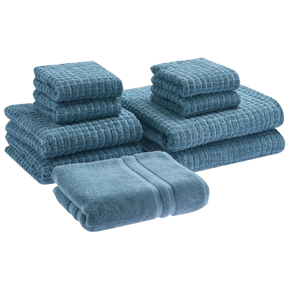 Set di 9 asciugamani Blu in cotone per ospiti Asciugamano da bagno e tappetino da bagno