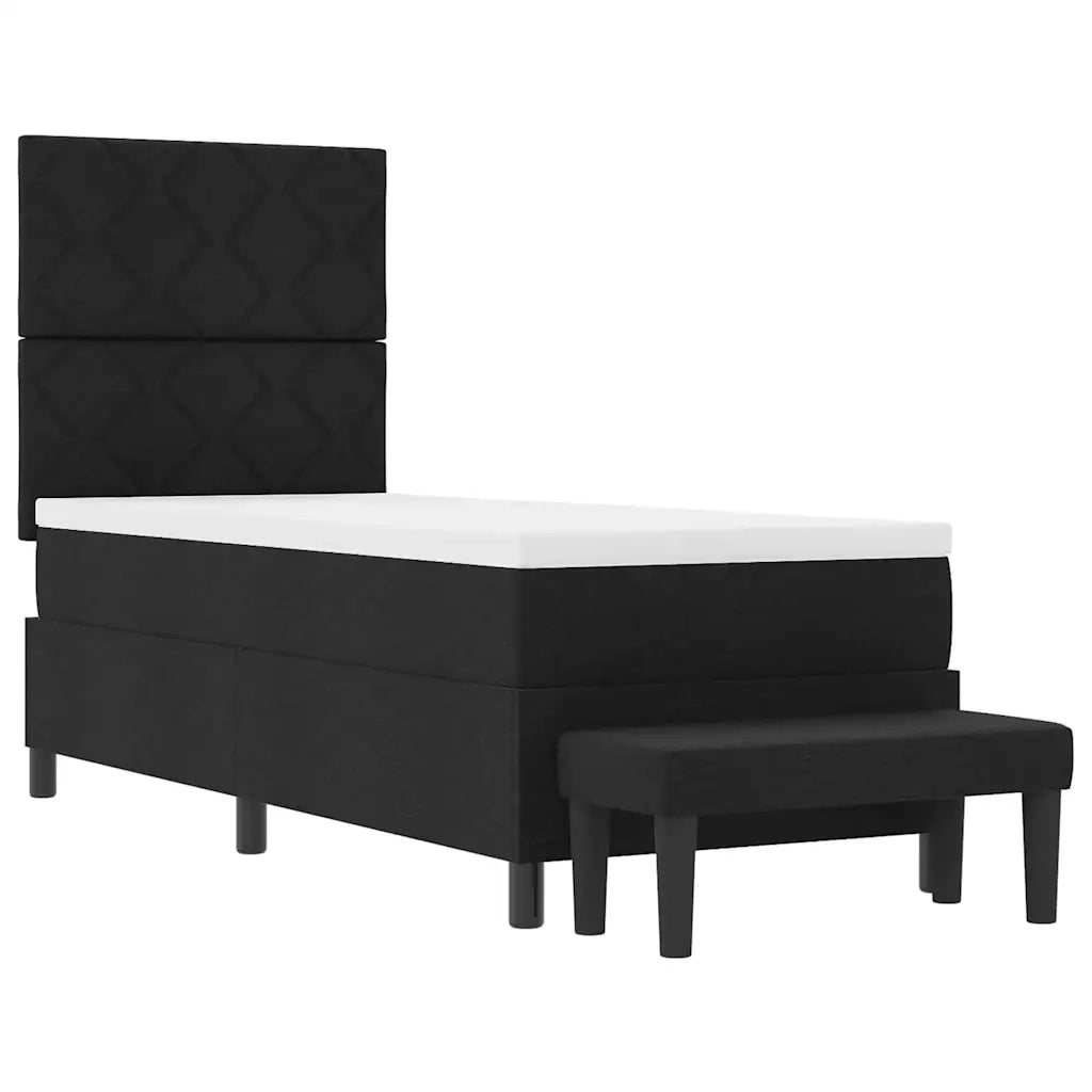 Letto a molle con materasso Nero 80 x 200 cm Tessuto