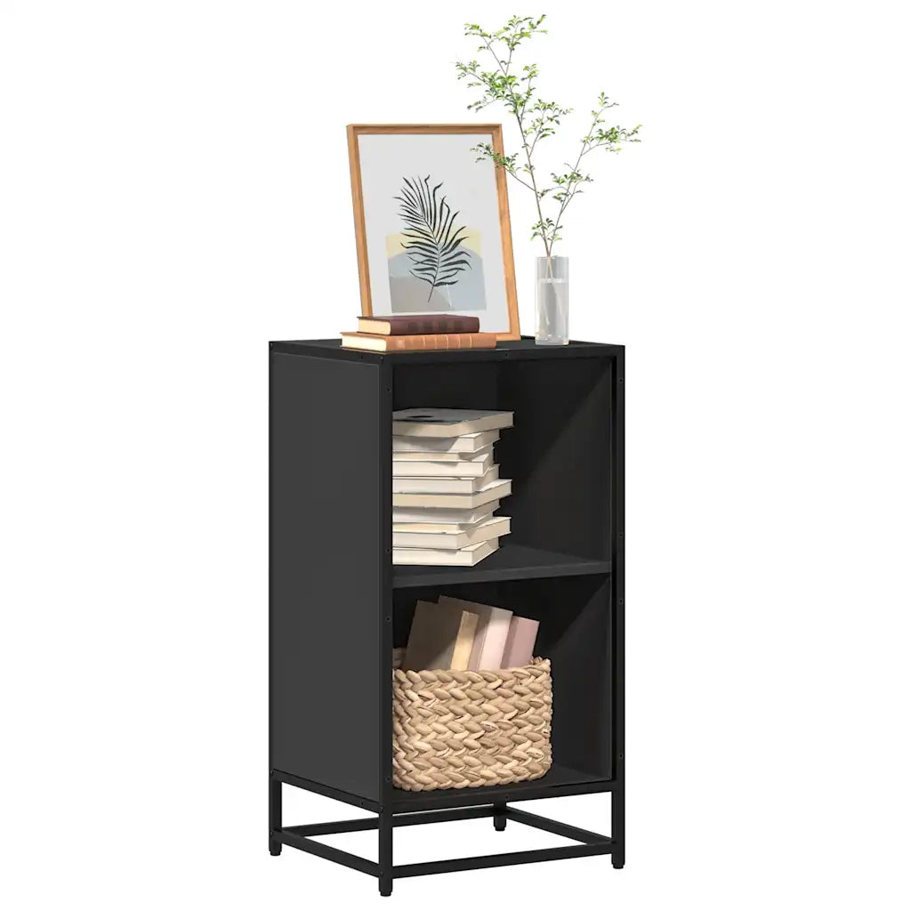 Libreria-Scaffale per Libri-Mobile di Stoccaggio Nera 40x35x76 cm in Legno Multistrato