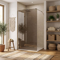 Parete Doccia Rea Flexi Brown / Chrome 130