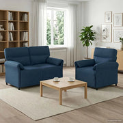 Set di divani 2 pz Blu Tessuto 3424851