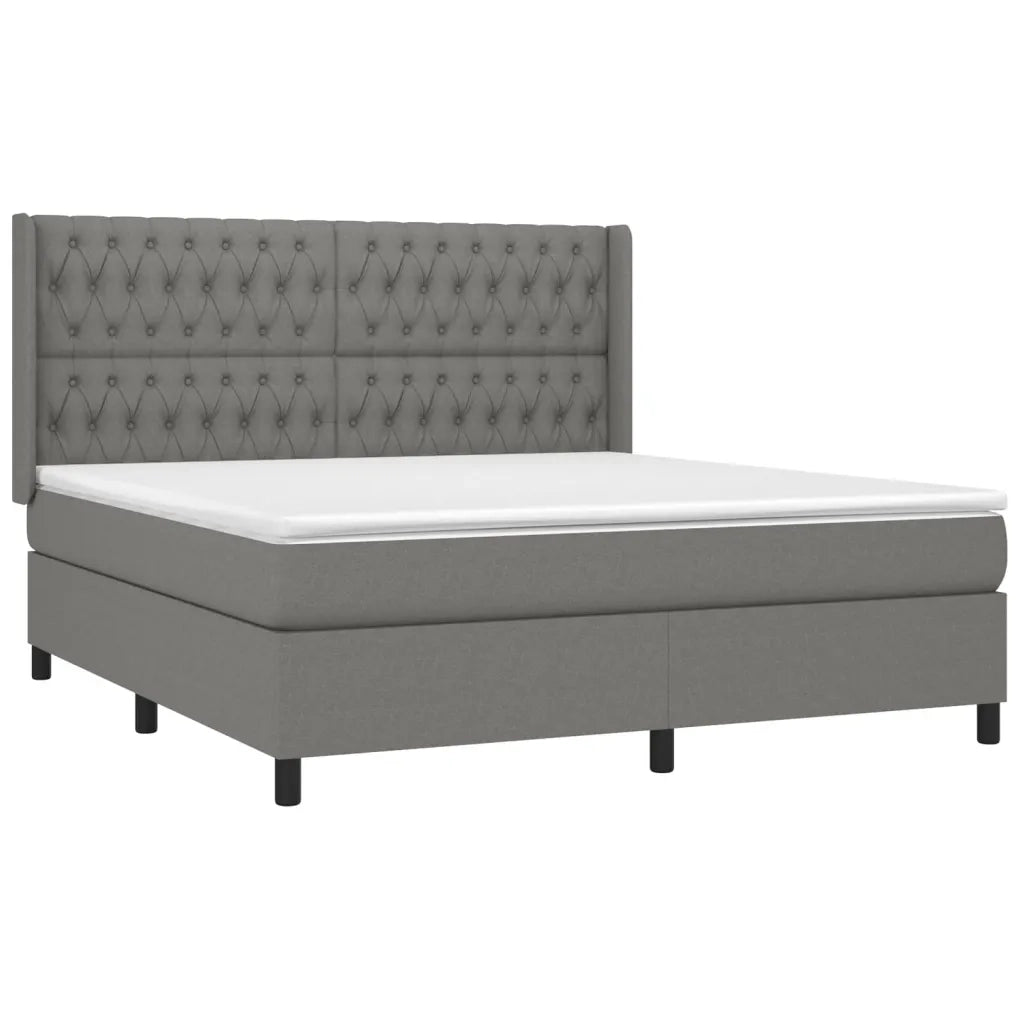 Giroletto a Molle con Materasso Grigio Scuro 180x200 cm Tessuto 3131690