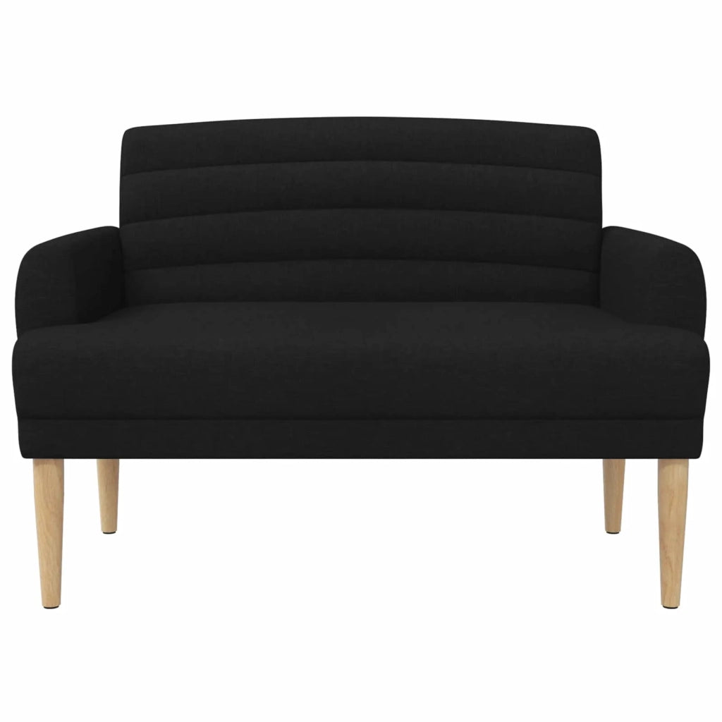 Loveseat con bottoni imbottiti Nero 116 x 67 x 80 cm Tessuto 42041777