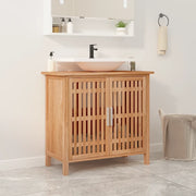 Mobile Lavabo da Bagno-Armadietto da bagno 66x29x61,5cm Legno Massello di Noce