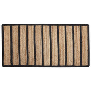 Tappeto tappetino Tappeto Nero e Beige Cotone Juta Rigato 80 x 150 cm Rustic Boho