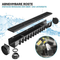 Canale di scolo 1m con griglia per scarico acqua 12,5t Canaletta di drenaggio