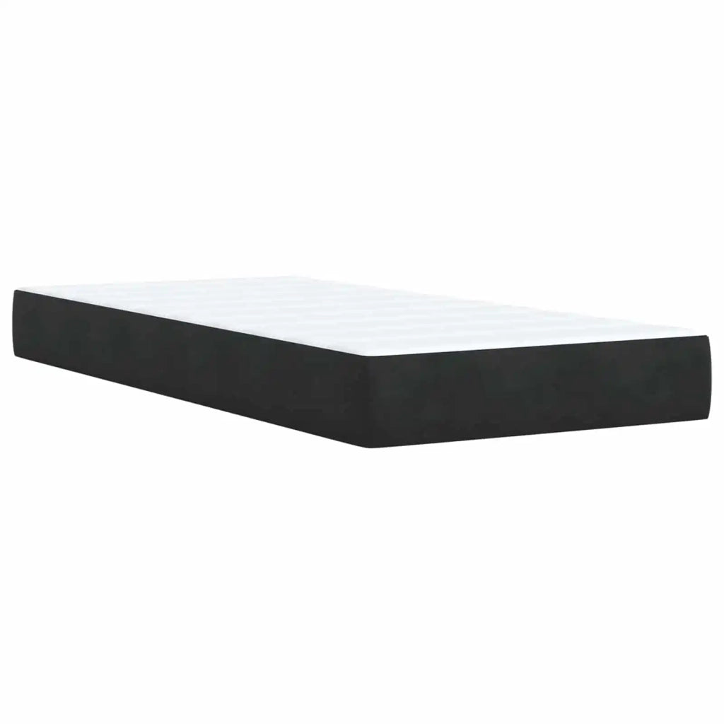 Letto box spring con materasso Nero 100 x 200 cm Velluto 3454555
