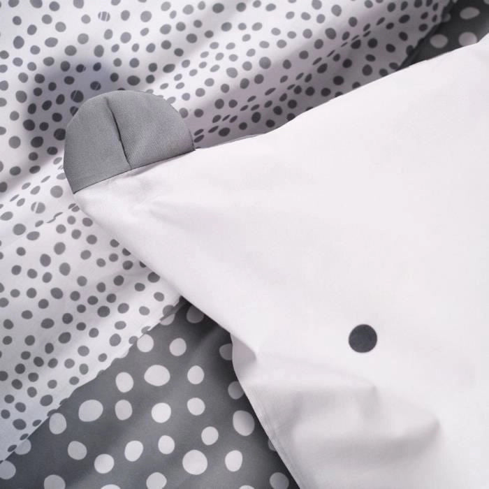 Completo letto TODAY - copripiumino 140x200 + 2 federe 63x63 - 1 persona - FUNNY2.6 - Grigio