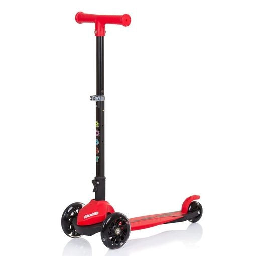 Monopattino per Bambini 3 anni Rosso fino a 50kg Scooter con ruote LED Pedana antiscivolo Freno incluso Regolabile in 4