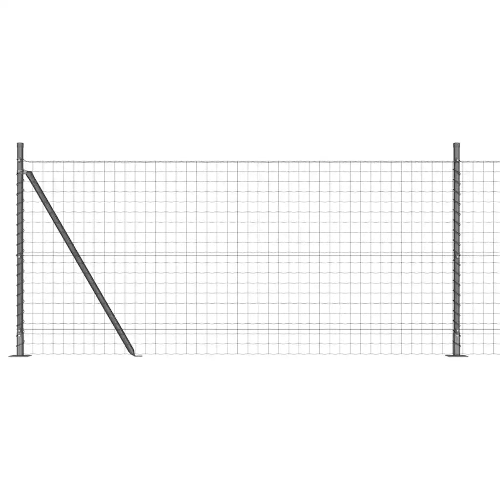 Recinzione con Posto Grigio 1 x 25 m Acciaio e PVC