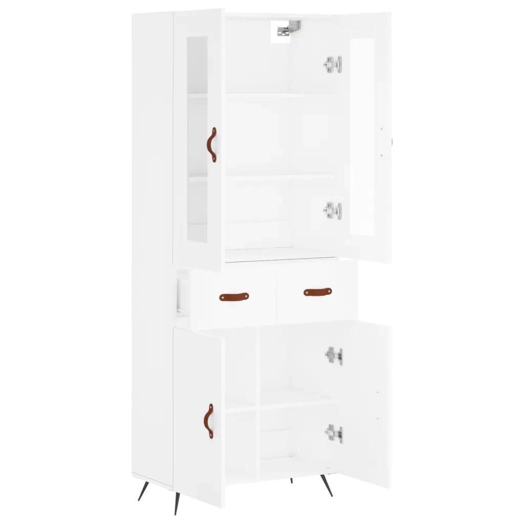 Credenza Bianca 69,5x34x180 cm in Legno Multistrato