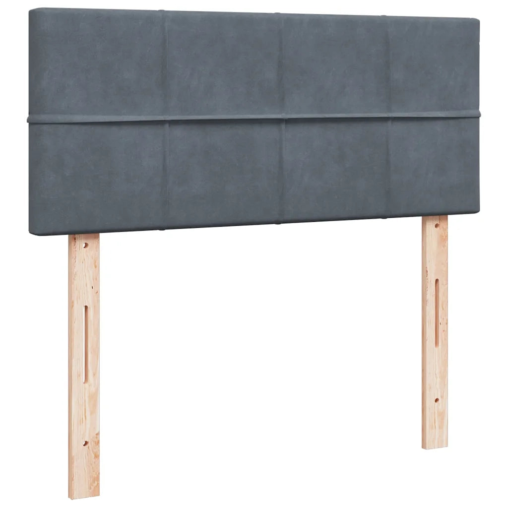 vidaXL Pouf Letto con Materasso e LED Grigio Scuro 120x190cm Velluto