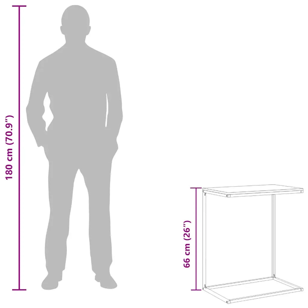 Tavolino da Salotto Bianco 55x35x66 cm in Legno Multistrato 343095