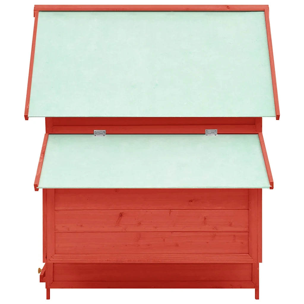 Pollaio Rosso e Bianco 152x96x110 cm in Legno Massello di Abete cod mxl 50268