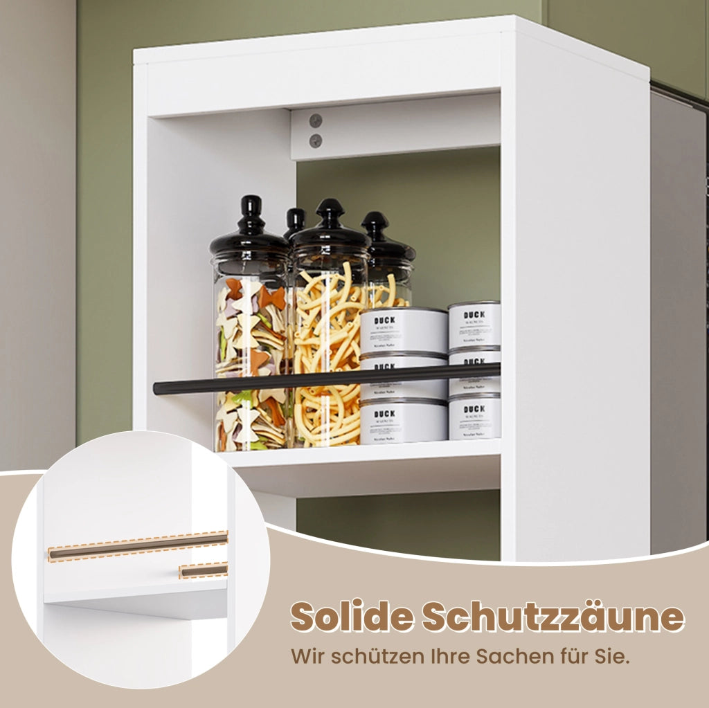 LIBRERIA Stretta 40x30x160,5 cm MDF Bianca con Barre Protettive