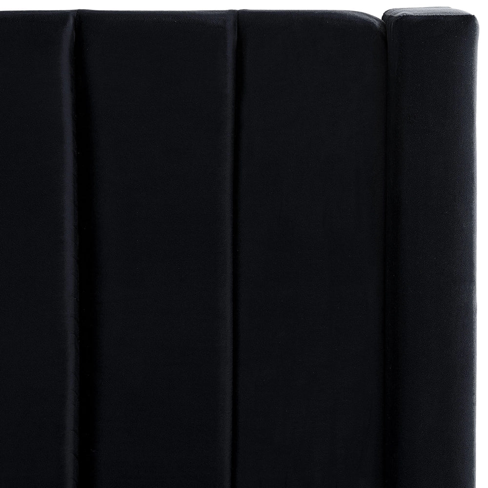 Letto matrimoniale ad acqua in velluto nero con cassapanca 140 x 200 cm moderno glam morbido materasso camera da letto