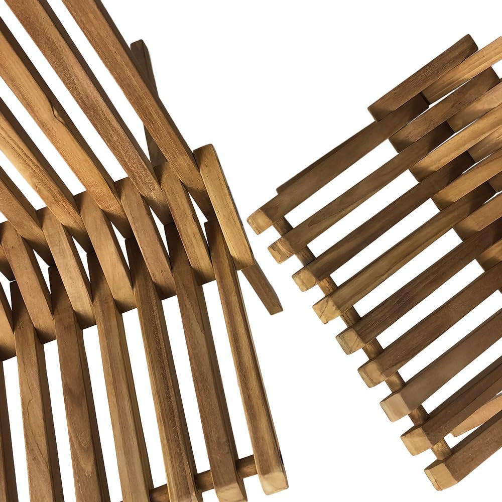 Set 2 Sedie Bistrot Pieghevoli per Giardino Nicla in Legno Teak