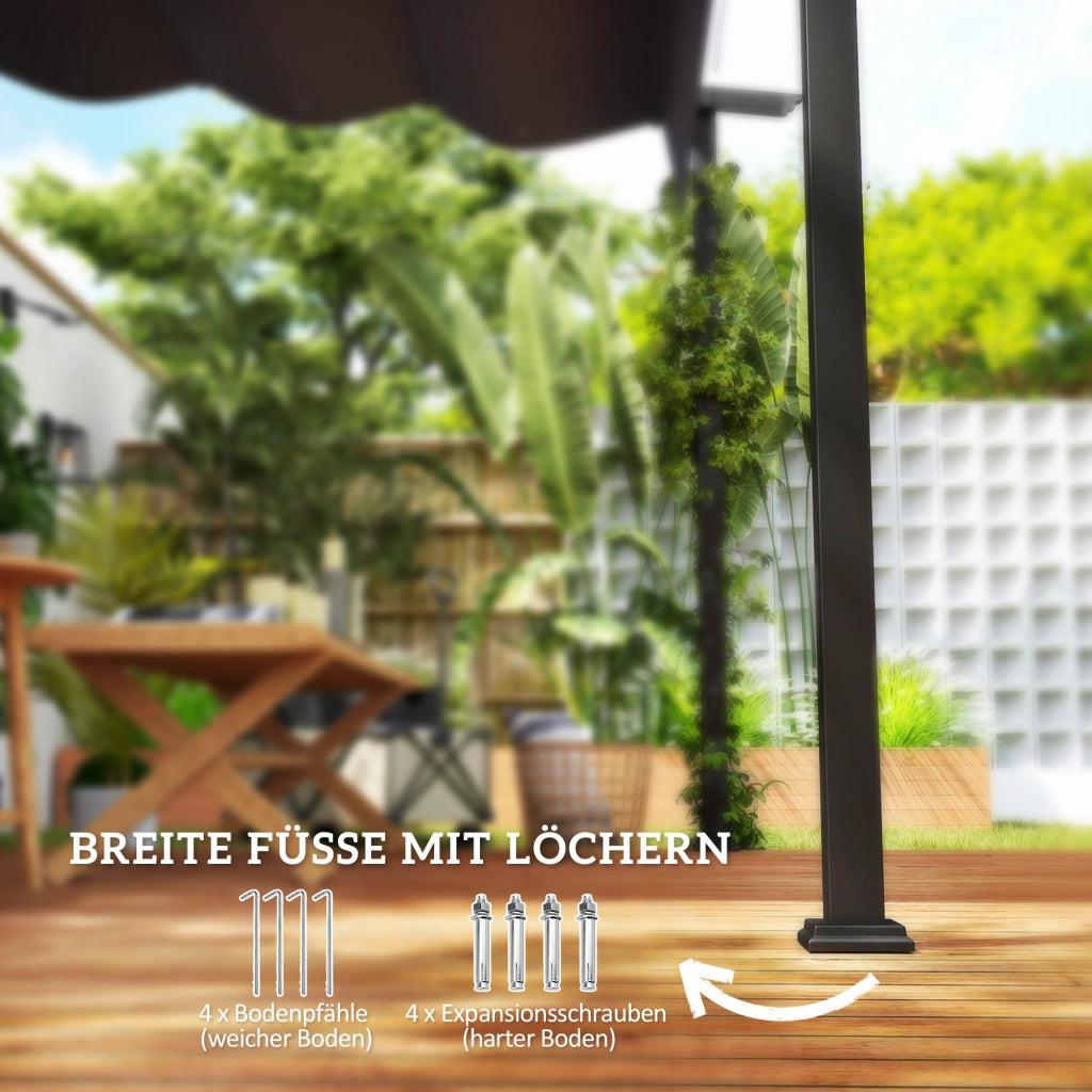 Pergola 3x3 m ¨C zephmum ¨C per giardino terrazza colore grigio scuro