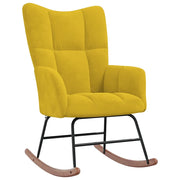 Sedia a Dondolo Giallo Senape in Velluto CFW4817228