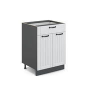Vicco Mobiletto base per cucina Bianco casa di campagna 60 cm con cassetto, senza piano di lavoro