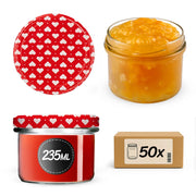 KADAX 50 barattoli di vetro da 235 ml per conserve, coperchi di patè di marmellata Fi82