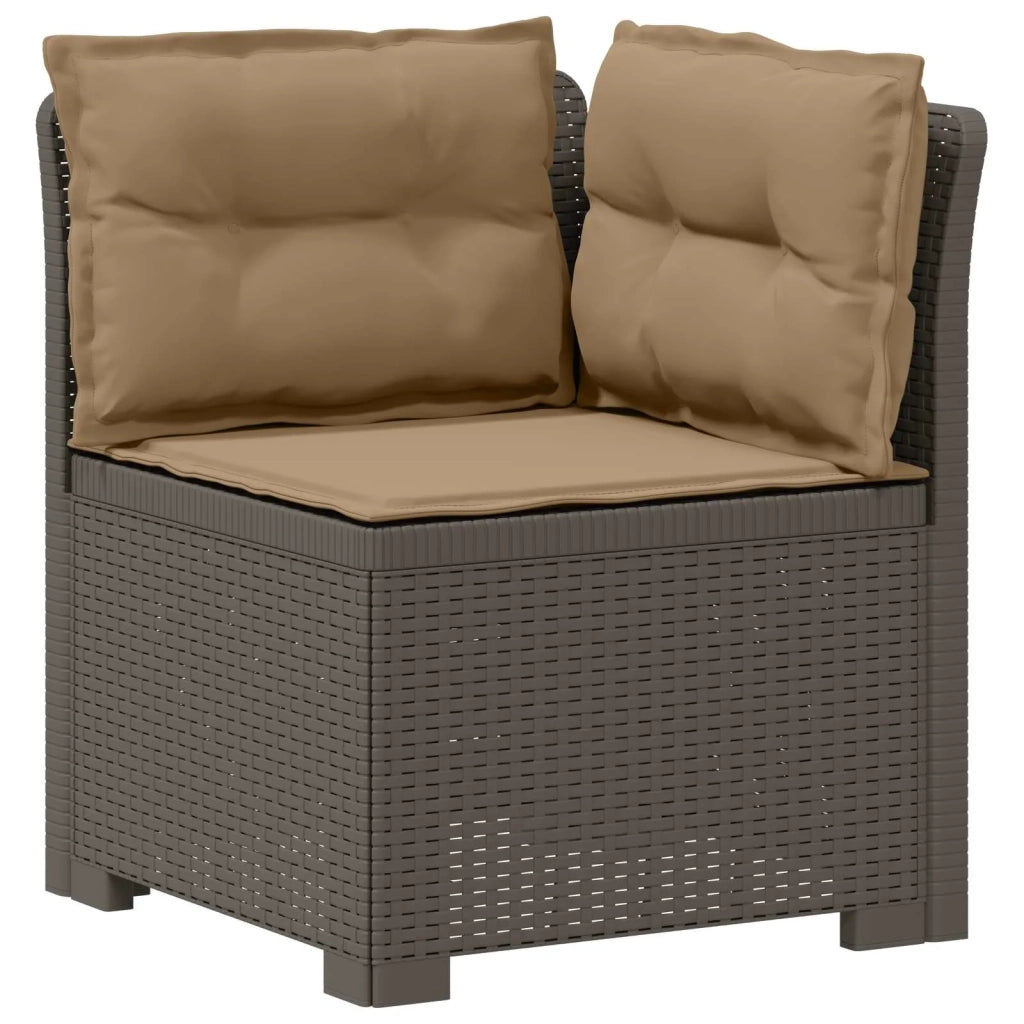 Divano da giardino 4 posti con cuscini aspetto rattan PP 3444028