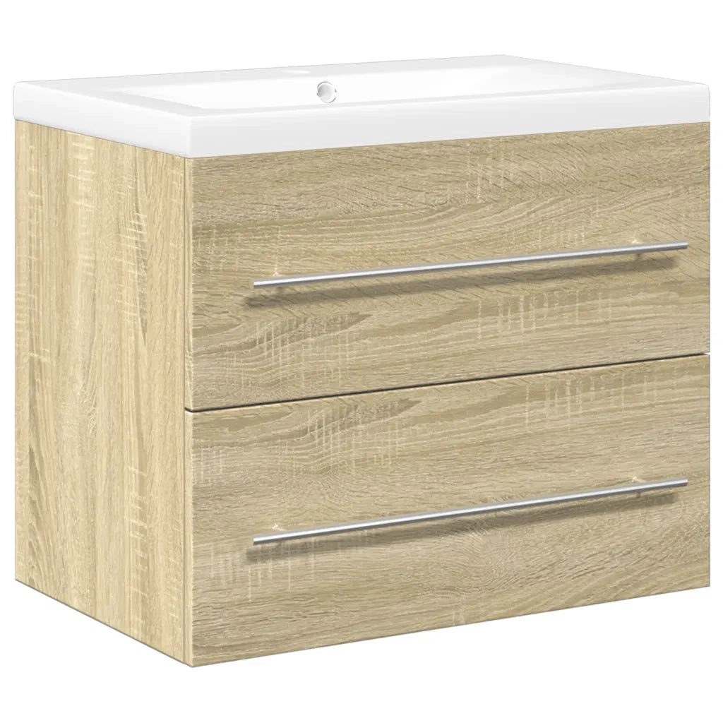 vidaXL Set Mobili da Bagno 2 pz Rovere Sonoma in Legno Multistrato