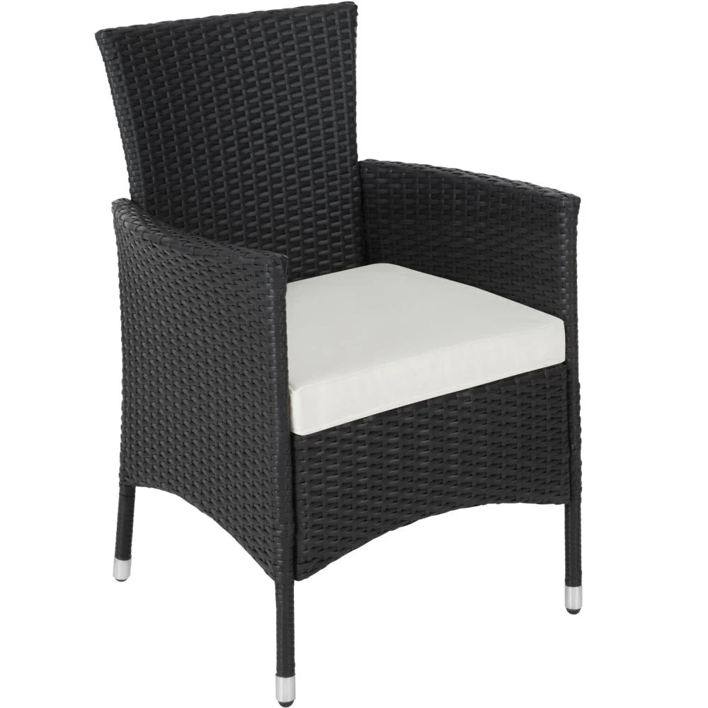 Set di mobili da giardino in vimini sintetico a 2 posti con 2 set di coperture nere 2108068